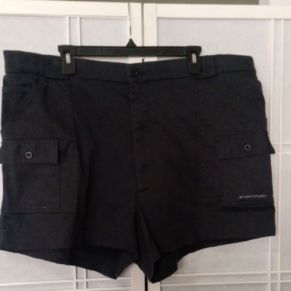 Black Cargo Utility Shorts